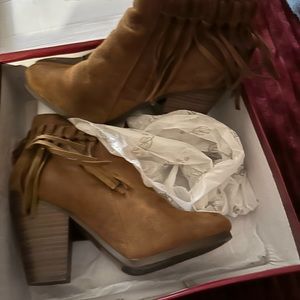 Suede Leather Fringe Boot